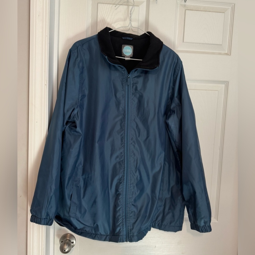 Women's Totes Water Resistant Blue Lined Missing Hood Winter Coat Jacket Sz LG